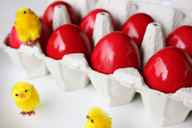 Traditional Red Easter Eggs